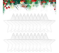 Clear Acrylic Christmas Ornaments Star - 80*76*2mm Clear Acrylic Ornaments - Christmas Star Decor - Transparent Hanging Bauble For DIY Painting Fillable Craft Tree Decoration Keepsake Gift Holiday Par