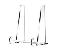 Clear Acrylic Easel Stand - Tabletop Holder for Books, Frames, Photos, Decorative Plates, and Platters, Display Organizer for Home, Kitchen, School, Gallery, Transparent Acrylic, 4.72x4.13x5.91 inches
