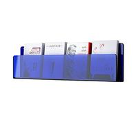 Clear Acrylic Magazine Organizer Acrylic Office Decor Home Living Room Magazine Rack, Transparent Magazine Holder Rack Wall Mount Brochure Display Stand, 40/80/100/120 Cm(Blue,40cm(15 3/4"))