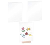 Clear Acrylic Sheet Thick Board - 3 Pack Transparente | DIY Craft Display | Tamaño de 10 x 15 cm y 20 x 30 cm, material acrílico transparente, cubierta protectora de papel, reemplazo de marco de imagen