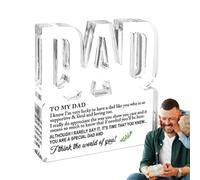 Clear Acrylic Sign for Dad, Dad Keepsake from Daughter, Thoughtful Thank You Letter Desktop Ornament, Father's Birthday Keepsake, Sentimental Gift for Dad to Show Apreciation and Love