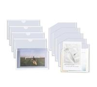 Clear Adhesive Pockets - Dustproof Pouch Protectors, 10 unidades Etiqueta Holder Set Storage Bins with Strong Design for Easy Organization, Transparente Identification Sleeves for Home Office