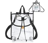 Clear Backpack For Stadium Events - Waterproof See Through Drawstring Bag, Reinforced Wide Shoulder Straps, Lightweight Durable Design | Concerts, Sports Games, Festivals, School, Travel, Security