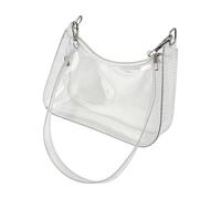 Clear Bag - PVC Small Shoulder Purse with Strap Quick Wipe-Clean & Dry | Transparent Handbag - Lightweight Jelly Organizer | Waterproof Carrying Pouch For Concert Stadium Festival Party Travel
