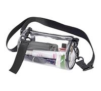 Clear Bag, Stadium Approved, Messenger Bags, Transparente Shoulder Purse, Cylindrical with Zipper and Strap for Travel, Conciertos, Sports Events, Picnics, Theme Parks, 7.48x3.94x3.94 pulgadas