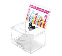 Clear Ballot Box - de votos de protección de privacidad con cerradura y llaves | Cajas de colección transparente, contenedor de cambios de notas para protección de la privacidad, para consejos de