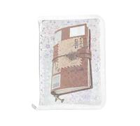 Clear Binder - 25 x 18 x 3 cm transparente - A5 PVC Binder | Tear-Off Pre-Adhesive Notebook | Zippered Planner Organizer | Sticker Booklet for Small Items Storage