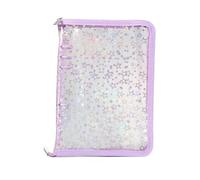 Clear Binder - 25 x 18 x 3 cm transparente - A5 PVC Binder | Tear-Off Pre-Adhesive Notebook | Zippered Planner Organizer | Sticker Booklet for Small Items Storage