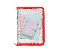 Clear Binder - 25 x 18 x 3 cm transparente - A5 PVC Binder | Tear-Off Pre-Adhesive Notebook | Zippered Planner Organizer | Sticker Booklet for Small Items Storage