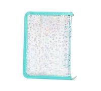 Clear Binder - 25 x 18 x 3 cm transparente - A5 PVC Binder | Tear-Off Pre-Adhesive Notebook | Zippered Planner Organizer | Sticker Booklet for Small Items Storage