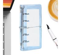 Clear Binder - Fillable Journal Loose Leaf Organizer for Home Office School Study Use | Transparent Shell Cover with Strap Closure, Ring System Notebook Storage for Travel Students Teens Youth