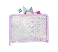 Clear Binder Refillable - A5 Paper Document Holder, Transparent Storage Folder, Zipper Collecting Book, Multi Pocket Organizer | Refillable Binder For Journal Cards Tickets Receipts School Office