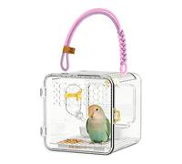 Clear Bird Carrier, Portable Parrot Cage Container, 7,87 in Transparente Shell Housing with Breathable Vents, Authentic Travel Case Case Panoramic Viewing Style, Small Pet Transporter for Outdoor Park