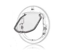 Clear Cat Flap, Glass Fitting Dog Door 4 Way Locking Cat Flap Door Small Pet Door with Doors Brush and Magnet Control