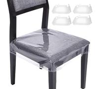 Clear Chair Seat Protector - 4X PVC Cover, Scratch Resistant Shield, Transp