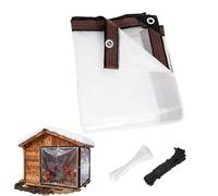 Clear Chicken Coop Tarp - Waterproof Rain Shield, Snow Barrier Sheet, Wind Resistant Poultry Cover, Transparent Shelter Film, Heavy Duty Outdoor Pen Cover | For Garden Shed Patio Roof Tent Enclosure