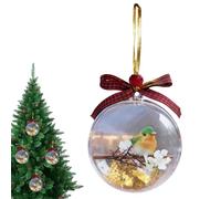 Clear Christmas Balls - 3.54 Inch Hummingbird Ornaments | Transparent Hanging Ball Décor, Elegant Clear Globe Decorations for Halloween, Home, Family Holiday or Farmhouse Festive Displays