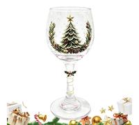 Clear Christmas Cocktail Glasses Festive Table Decor, Cute Reusable | Party Cups Christmas Wine Glasses for Home Kitchen Living Room Office Bar Farmhouse Cocktail Juice