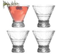 Clear Cocktail Glasses, 200 ml Small Wine Glasses Kit with Thickened Base, Elegant Drinking Glass Set,Perfect For Cocktails, Spirits, Home Bar, Cafe, Family Gathering, Nightclub Use