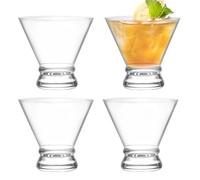 Clear Cocktail Glasses, 200 ml Small Wine Glasses Kit with Thickened Base, Elegant Drinking Glass Set,Perfect For Cocktails, Spirits, Home Bar, Cafe, Family Gathering, Nightclub Use