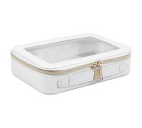 Clear Cosmetic Case, Transparente Zippered Makeup Bag, Small Travel Toiletry Organizer, Portable Storage Pouch for Cosmetics, Beauty Products, Daily Necessary 8,27 x 5,91 x 2,36 pulgadas, beige, Se