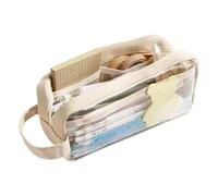 Clear Cosmetic Pouch - Spacious Stationery Organizer Case, Waterproof Pen