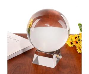 Clear Crystal Ball with Stand Fortune Teller Mystical Quartz Ball Photography Props FengShui Divination Spheres Decorative Glass Ball,A-12cm