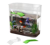 Clear Desk Acuario | Turtle Tank Starter | Ornamental Fish Bowl | Multi-Function Fish Tank, Pequeño Acuario, Betta Fish Bowl, Desktop Fishes Acuarios, Beginner Acuario Configuración, Fishes Tank for
