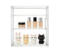 Clear Display Case - Dustproof Acrylic Organizer with Magnetic Door | Stackable Collectibles Storage Box with Removable Shelf | Home Apartment School Display for Books Toys Dolls Figures Souvenirs