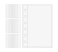 Clear Document Covers - 10 Pieces A7 PP File Sheaths, 6 Ring Loose Leaf Sleeves | Transparent Presentation Overlays, Mini Waterproof Binder Page Protectors For Card Collections