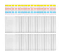 Clear Document Holder | 30 Pieces Paper Transparent Holder with 60 Sticky Index Tabs | Office Document Folder - for Teachers Students Adults Home Office School Classroom Travel Business Trip
