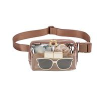 Clear Fanny Pack Women - de deporte portátil transparente, ligera y ajustable, de correr transparente duradera, para hombres que corren mujeres, viajes, marrón, ver descripción, Ver