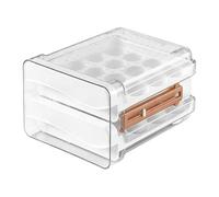 Clear Fridge Storage - 32 Grids Storage Container, 8.66x8.66x5.91 Inches Egg Holder with Date Display, Compact ABS Organizer Tray, Refrigerator Organizer, Egg Box for Kitchen at Home Apartment Dorm