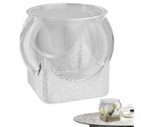 Clear Glass Fish Bowl - Pequeño acuario de escritorio, jarrón de terrario | Tanque de peces Betta, pieza expositora de flores, hábitat de iniciador de tortuga, ecosistema de agua compacto con
