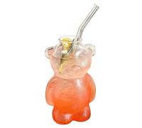 Clear Glass Tumbler - 320 ml Funny Drinking Cup With Straw For Daily Beverages, Cute Transparent Modern Style Design, Smooth Rim Finish + Reusable Straw Drinking System, Glass Material Stable F