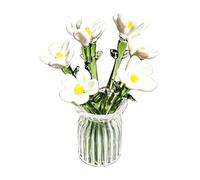Clear Glass Vase Tall, Decorative Flower Table Decor Set, 20cm with Clear Glass Elegant, Floral Decor Vase, Farmhouse Wedding Party Style Event, Home Living Room Bathroom Use Display Design