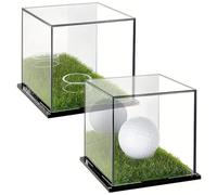 Clear Golf Ball Box | 2X Acrylic Single Golf Ball Display Stand - Display Box For Enthusiasts, Dust Protection, Square Case For Baseball Golf Ball turdy acrylic material, our clear golf ball display c