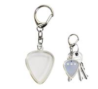 Clear Guitar Pick Suptor Keyring | transparente, diseño portátil | Plectrum Storage & Organizer | Durable, fácil acceso, nunca perder selecciones | Accesorios musicales para los bajistas de g