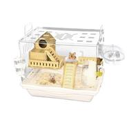 Clear Hamster Cage, Transparent Breathable Small Pet Home, Gerbil Habitat with Ventilation, Observation Cage for Hamster Lovers and Families, 14.57x11.81x11.02 Inches