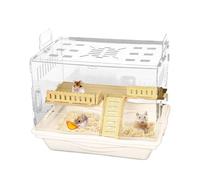 Clear Hamster Cage, Transparent Small Pet Home, Breathable Ventilated Design, Spacious Habitat for Gerbils Mice Families, Pet Lovers, 37x30x28cm Wood Transparent
