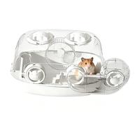 Clear Hamster Cage - Transparente Pet Habitat, Small Animal Enclosure with Modular Activity Tunnel, Panoramic Viewing Suite, Large Rodents Villa, Critters House for Hedgehog Dwarf Gerbil Chinchilla