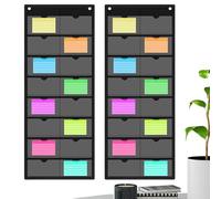 Clear Index Card Holder, Office Card Sleeves, 16 Slot Quick Access Storage with Dividers, Transparent Flashcard Organizer Case, Protective Pocket Binder for Teachers Library School Classroom Tools