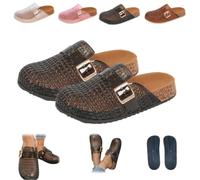 Clear Jelly Mules Clogs for Women,Closed Toe Hollow Jelly Slip-On Sandals with Adjustable Buckle,Non-Slip Mesh Flat Shoes