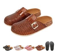 Clear Jelly Mules Clogs for Women,Slip On Mesh Hollow Flat Jelly Shoes with Adjustable Buckle,Closed Toe Non-Slip Sandals