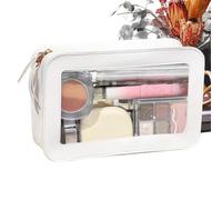 Clear Makeup Bag Cosmetic Case Storage Organizer Toiletry Bag, blanco | Bolsa de almacenamiento Water Proof Cosmetic Travel Toiletry Organizer Make Up for Women Men