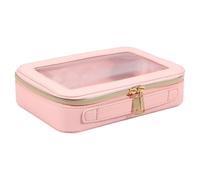 Clear Makeup Bag, Multifunctional Makeup Bag, Transparente Cosmetic Bag, Zippered Makeup Pouch, Small Toiletry Bag for Travel, Travel Makeup Organizer for Travelling, Cosmetics, rosa, Se référer au