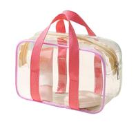 Clear Makeup Bag, Portable Cosmetic Pouch, Water-Resistant Travel Bag, 7.87x3.15x4.33 Inches Compact and Transparent Design, Ideal for Airport, Gym, Beach, School, Work, Vacation