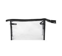 Clear Makeup Bag - Storage Bag Zipper Cosmetic Bags | Waterproof Transparent Cosmetic Case | PVC Makeup Organizer Toiletry Bags Travel Storage Bâgs Portable Cosmêtic Pouch for Bathroom Travel, Negro