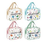 Clear Makeup Bag - Toiletry Bag with Zippers | 4 Pieces Waterproof Zipper Pouch | Classified Makeup Bags | For Women Girls Storage Skincare Cosmetics Luggage Vacation Business