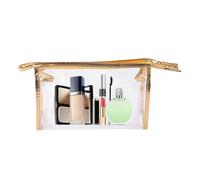 Clear Makeup Bag - Transparent Cosmetic Pouch for Travel Storage | Waterproof PVC Material with Zipper Closure, Compact Organizer Supporting Toiletry, Skincare Beauty 9.45x6.1x2.36 in